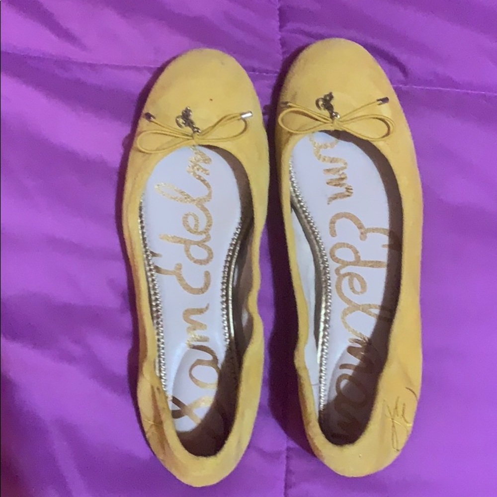 Sam Edelman yellow suede flats